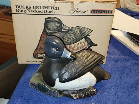 Vintage Ducks Unlimited Jim Beam Decanter Ring Necked Duck Values