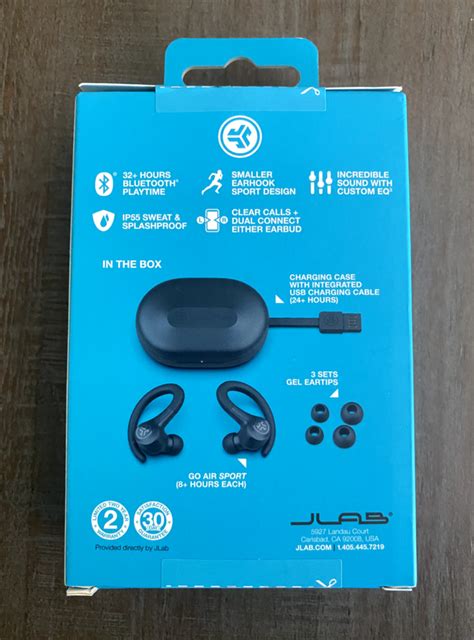 Jlab Go Air Sport True Wireless Bluetooth Earbuds With Charging Case Graphite Ebay