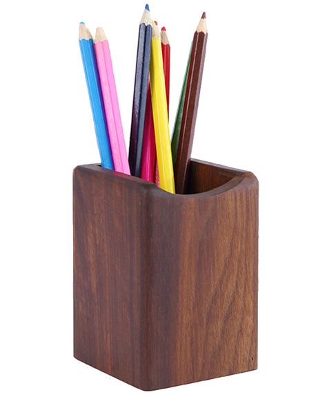 Solid Wood Desk Pen Pencil Holder Stand Multi Purpose Use Pencil Cup