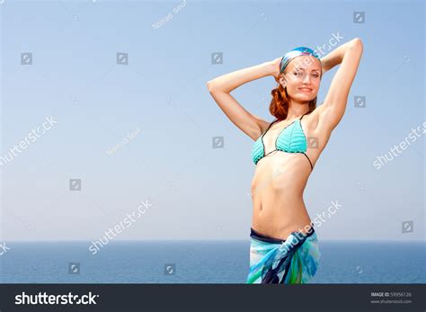 Sexy Woman Bikini Sarong On Beach Stock Photo 59956126 Shutterstock