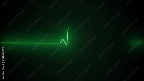 Vid O Stock Neon Heartbeat On Black Isolated Background K Seamless