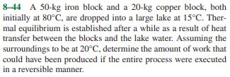 Solved A Kg Iron Block And A Kg Copper Block Chegg