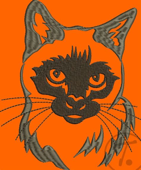 Cats Embroidery Design Cat Embroidery Siamese Cat 2 Pet Etsy