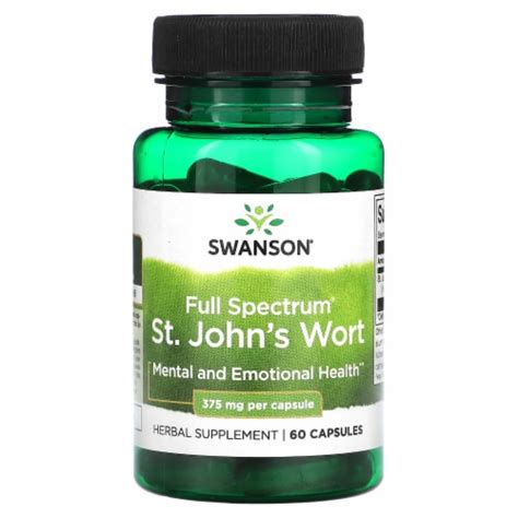 Swanson Full Spectrum St John S Wort 375 Mg 60 Capsules 60 Count