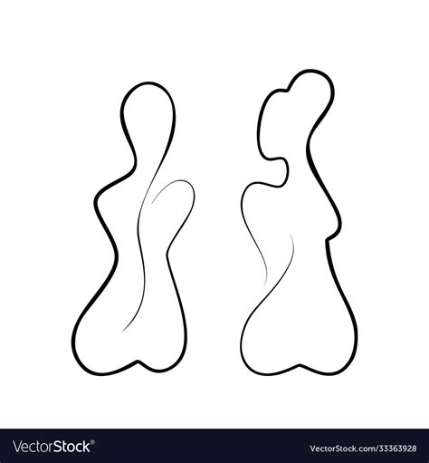 Nude Female Body Front Rear Side Vector Illustration Stock Vector Image