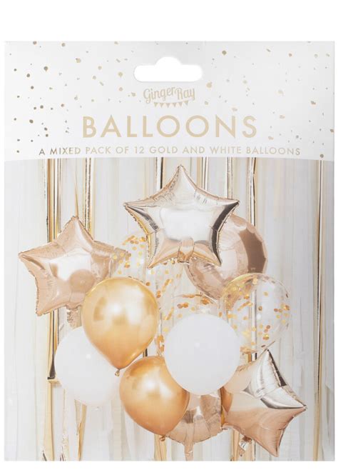 Bouquet De Ballons Dor S Et Blancs Ginger Ray Aux Feux De La F Te