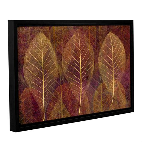 Winston Porter Leaf Gold 5 Framed Graphic Art On Wrapped Canvas Wayfair