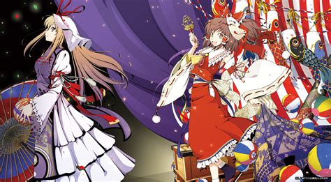 Azuma Syoujuan Blonde Hair Brown Hair Dress Hakurei Reimu Hat Japanese