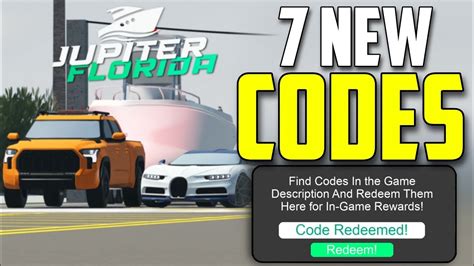 New All Working Codes For Jupiter Florida In March 2024 Roblox