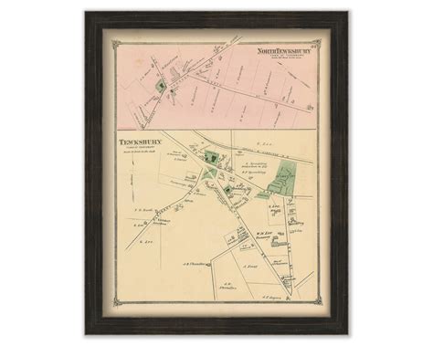 NORTH TEWKSBURY Massachusetts 1875 Map Replica Or Genuine ORIGINAL