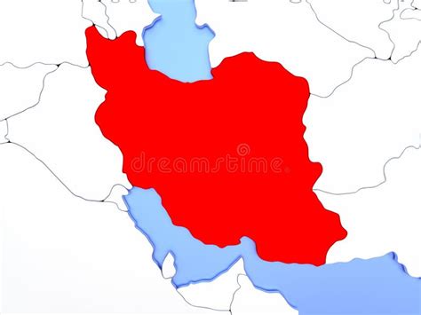 Iran In Red On Map Stock Illustration Illustration Of Persia