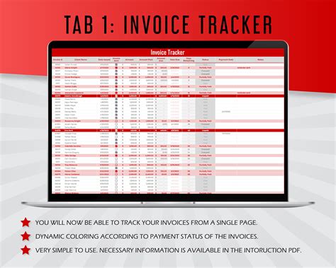 Invoice Tracker, Invoice Spreadsheet, Client Tracker, Customer Database, Invoice Template ...