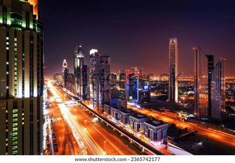 Dubai Night Panoramic View Royalty-Free Images, Stock Photos & Pictures ...