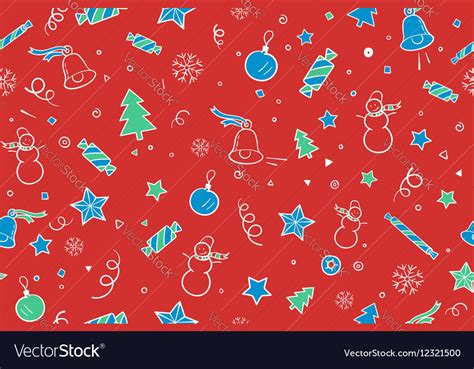 Seamless Pattern For Christmas And Happy New Year Vector Image