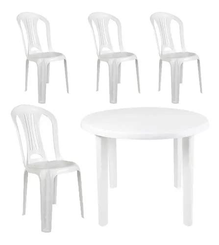 Juego De Mesa Redonda Desmontable Br Mor Bistro Con 4 Sillas MercadoLibre