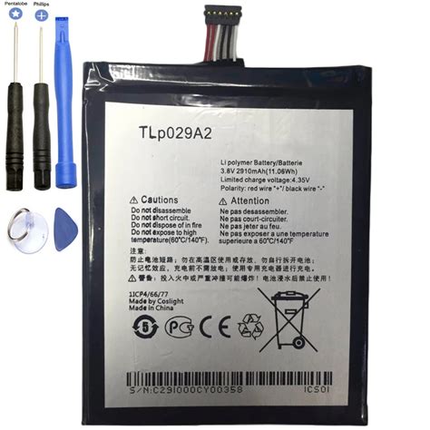 Batería de TLP029A2 S para teléfonos móviles Pila de 2910mAh TLp029A2