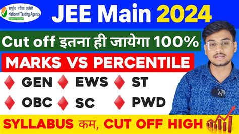 Safe Score🔥 Jee Main 2024 Cut Off Jee Main 2024 Marks Vs Percentile