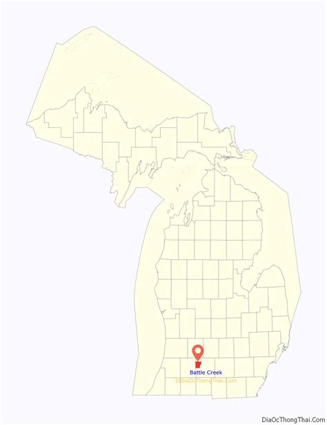 Map of Battle Creek city, Michigan - Thong Thai Real