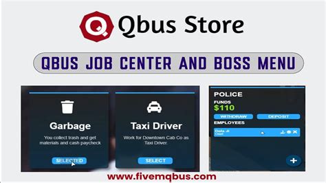 Qbus Job Center Qbus Boss Menu FiveM QBCore YouTube