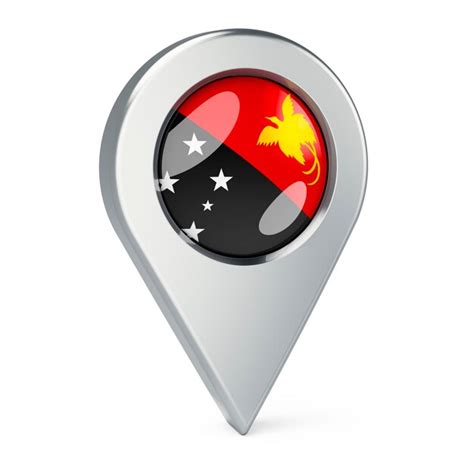 Premium Photo Map Pointer With Flag Of Papua New Guinea 3d Rendering