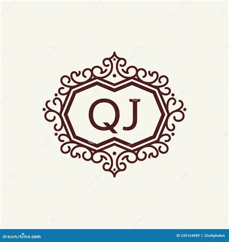 Logo Letter QJ Elegant Logos Swirl Design Stock Vector Illustration