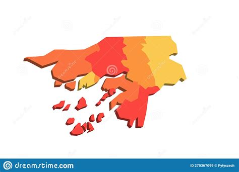 Guinea Bissau Political Map Of Administrative Divisions Stock