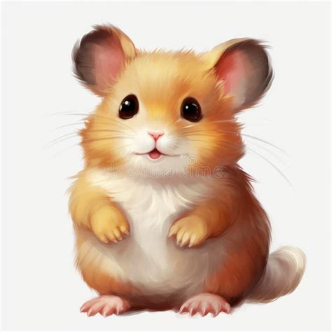 Realistic Oil Painting Of Cute Hamster High Resolution Stock Vector