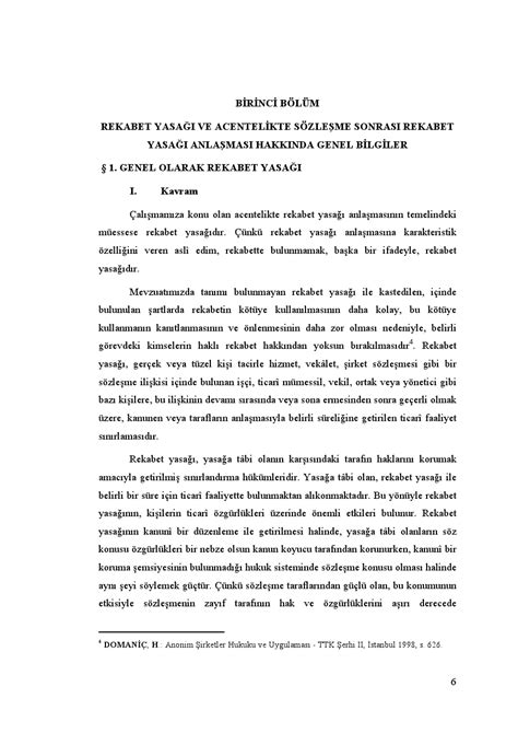 6102 SAYILI TÜRK TİCARET KANUNUNA GÖRE ACENTELİKTE REKABET YASAĞI ANLAŞMASI