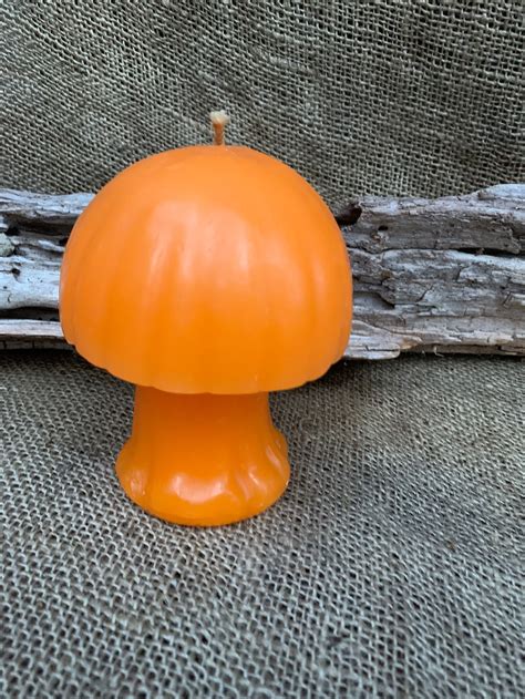 Vintage Orange Mushroom Candle Free Shipping Etsy