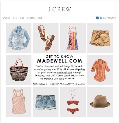 J Crew Aficionada J Crew Email Meet Madewell Shop With Off