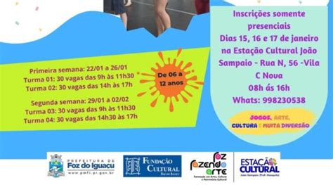 Esta O Cultural Da Vila C Abre Inscri Es Para Col Nia De F Rias Gdia