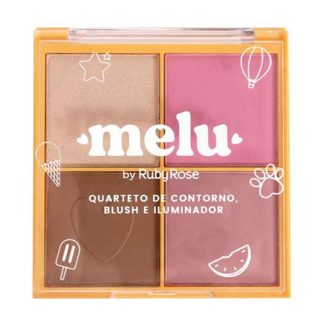 Quarteto De Contorno Blush E Iluminador Melu By Ruby Rose Shopee