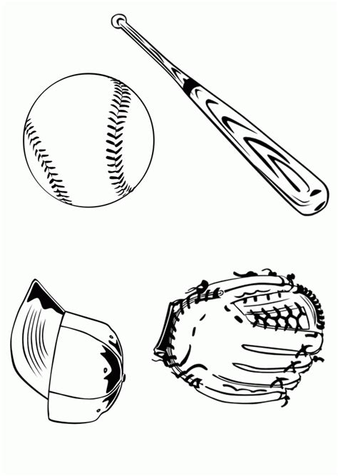 Baseball Glove Coloring Page Coloring Home