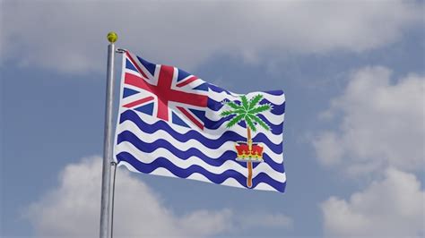 Premium Photo | Diego garcia Flag Waving on a Flag Pole background sky with clouds