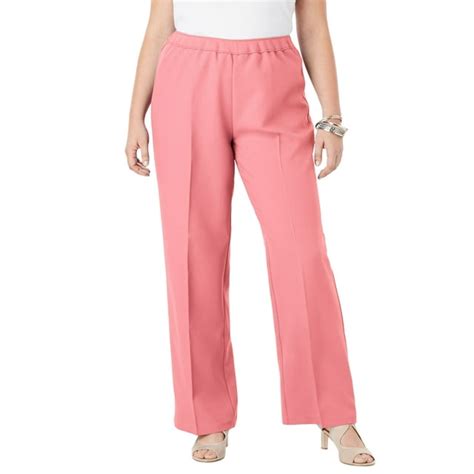 Roamans Plus Size Wide Leg Bend Over Pant Pants