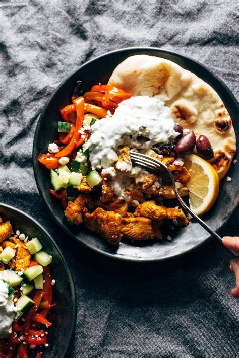 Sheet Pan Chicken Pitas With Tzatziki Recipe Pinch Of Yum