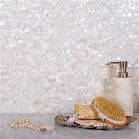 Pure White Mother Of Pearl Brick Mosaic Tile Pearl Tile Mosaic Tiles