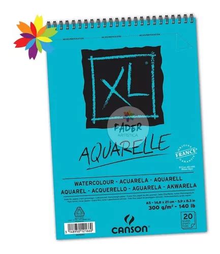 Block Canson Xl Aquarelle Tamaño A5 300 Gramos 20 Hojas