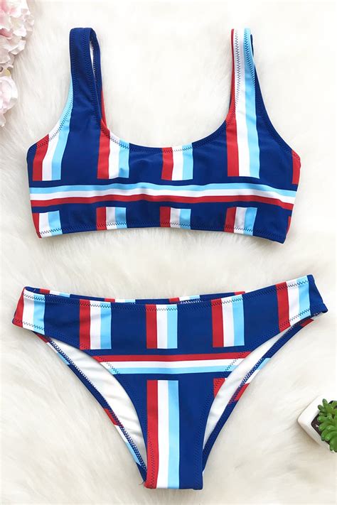 One More Kiss Stripe Bikini Set