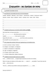 Evaluation Familles De Mots Cm Bilan Et Controle Corrig Pdf