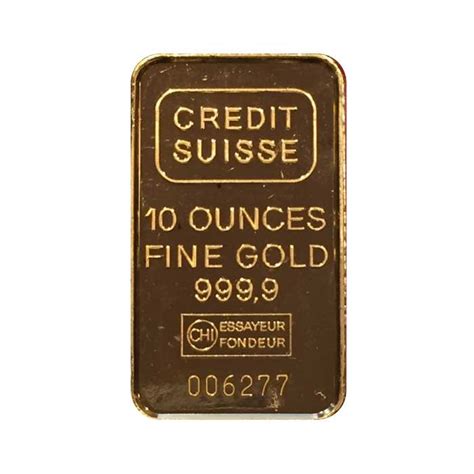 Troy Ounce Gold Credit Suisse Bar Jefferson Coin