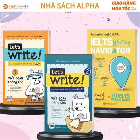 Lẻ Combo Sách Super Writing Lets Write 1 Lets Write 2 IELTS