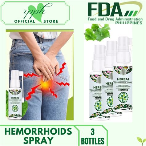 3 BOTTLES Authentic HERBAL Hemorrhoids Spray Safe And Effective