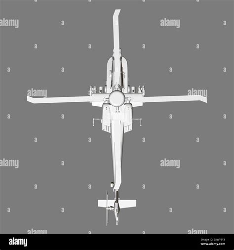 Detailed Combat Helicopter Polygonal Helicopter View From Above 3d