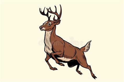 Running Deer Vector Stock Vector Illustration Of Quick 33873968