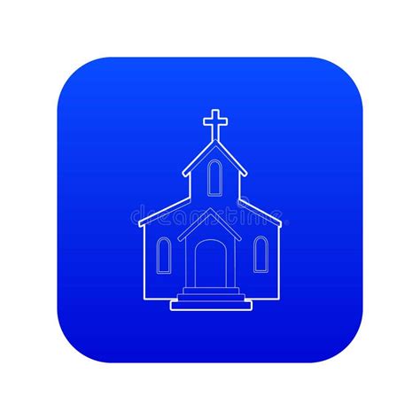 Vector Azul Del Icono De La Iglesia Ilustraci N Del Vector