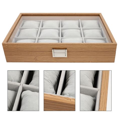 Sieraden Organisator Slot Horloge Case Hout Hor Grandado