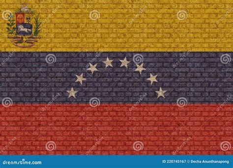 3d Bandeira Da Venezuela Na Parede De Tijolos Ilustração Stock Ilustração De Metal Liberdade