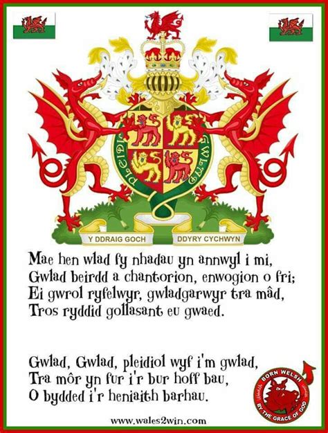 Materials For Learners Welsh National Anthem Wales Flag Welsh