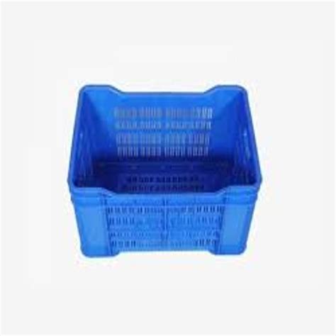 Blue Perforated Plastic Crates Outer Dimension Lxwxh X X